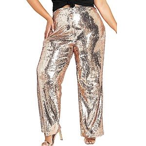 LUCKY & BLESSED: NWT L&B Rose Gold Sequin Pants -Size Small